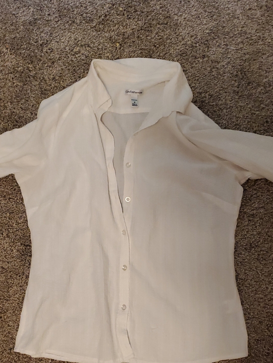 croft & barrow Tops - croft & barrow White Textured Button-Up Shirt
